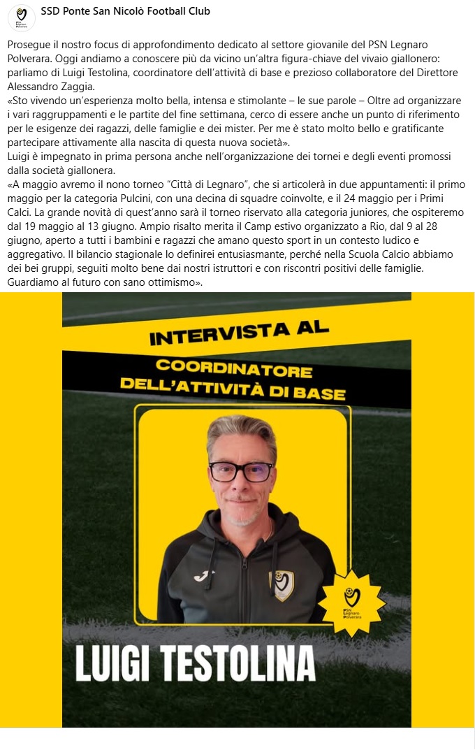 Intervista Luigi Testolina